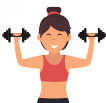 Icono que muestra una persona ejercitandose con pesas